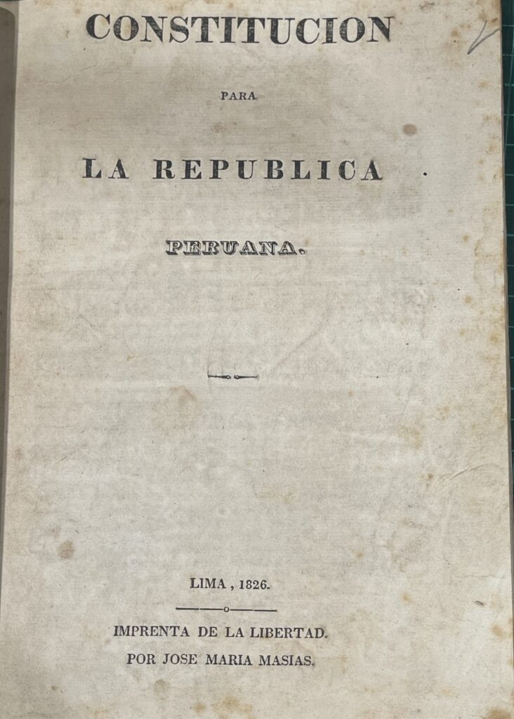 Constitucionalizarlo peruana 1826